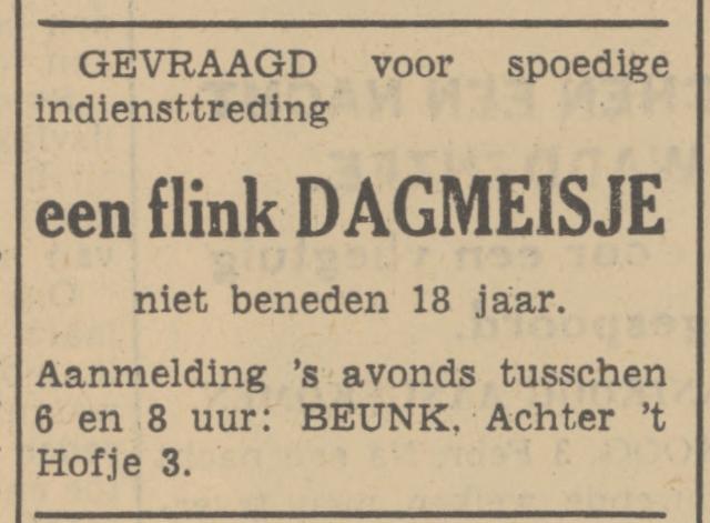 Achter t Hofje 3 Beunk advertentie Tubantia 3-2-1940.jpg