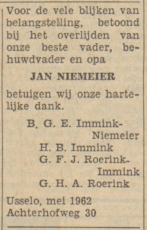 Achterhofweg 30 Usselo Jan Niemeijer H.H. Immink avertentie Tubantia 24-5-1962.jpg