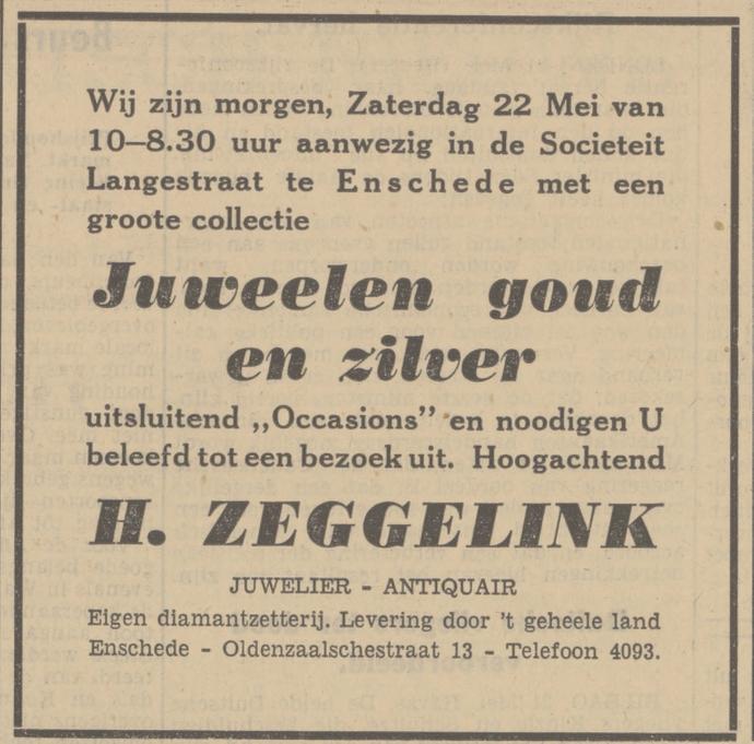 Oldenzaalsestraat 13 juwelier H. Zeggelink advertentie Tubantia 21-5-1937.jpg