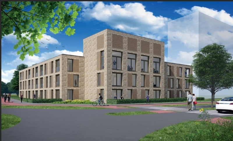Impressie van de buitenkant van de nieuwe woonlocatie van Aveleijn aan de Geessinkbrink in Enschede. © AveleijnBDG Architecten.jpg