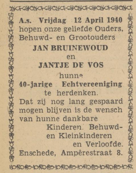 Amperestraat 8 Jan Bruinewoud advertentie Tubantia 9-4-1940.jpg