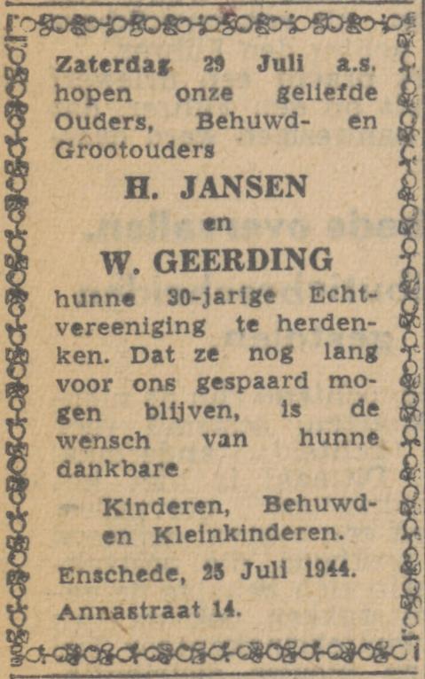 Annastraat 14 H. Jansen advertentie Tubantia 26-7-1944.jpg