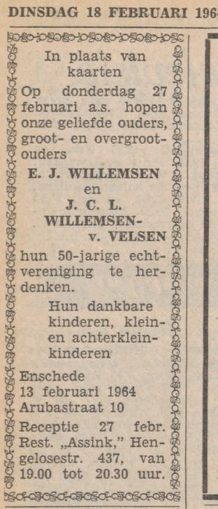 Arubastraat 10 E.J. Willemsen advertentie Tubantia 18-2-1964.jpg