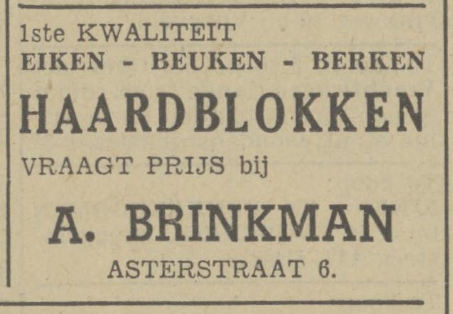 Asterstraat 6 A. Brinkman advertentie Tubantia 1-2-1941.jpg
