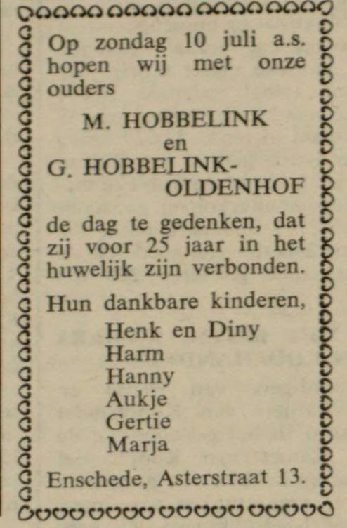 Asterstraat 13 M. Hobbelink advertentie Gereformeerd gezinsblad 6-7-1970.jpg