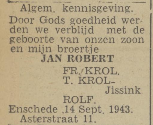 Asterstraat 11 Fr. Krol advertentie Twentsch nieuwsblad 15-9-1943.jpg