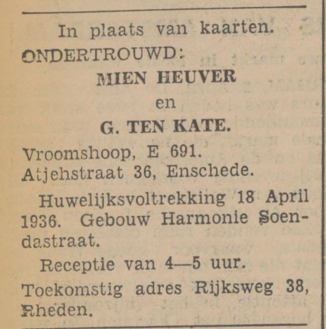 Atjehstraat 36 G. ten Kate advertentie Tubantia 2-4-1936.jpg
