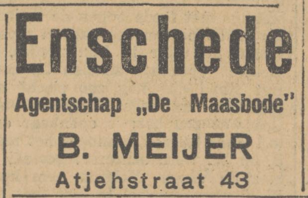 Atjehstraat 43 B. Meijer advertentie De Maasbode 30-3-1922.jpg