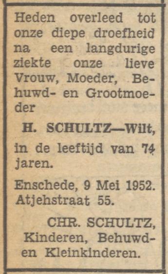 Atjehstraat 55 Chr, Schultz advertentie Tubantia 10-5-1952.jpg