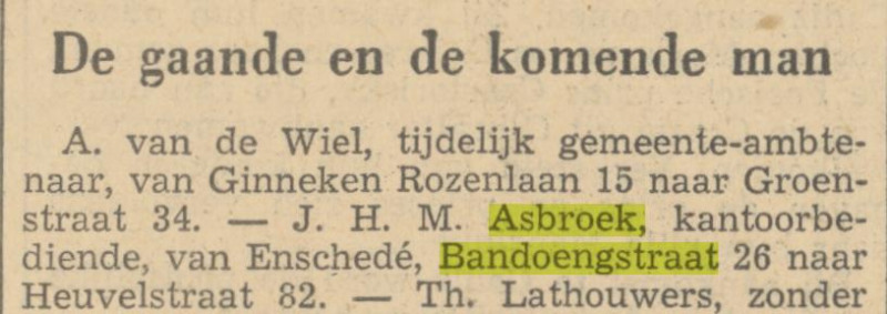 Bandoengstraat 26 J.H.M. Asbroek kantoorbediende krantenbericht Bredasche Courant 6-11-1939.jpg