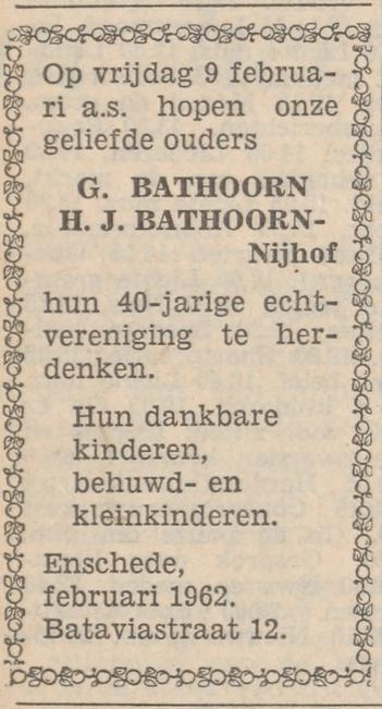 Bataviastraat 12 G. Bathoorn advertentie Tubantia 7-2-1962.jpg