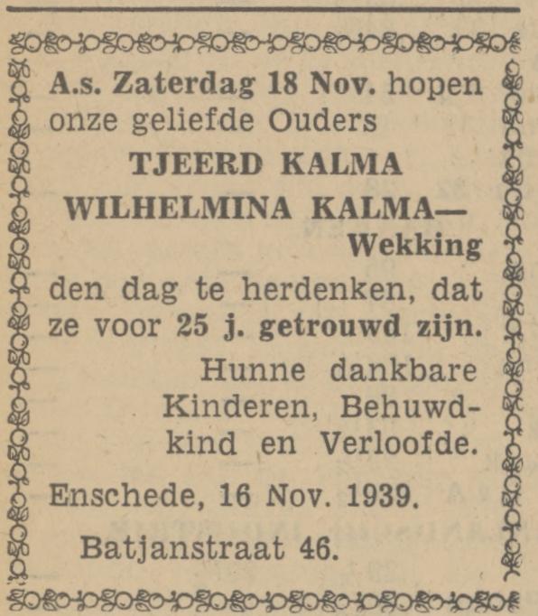 Batjanstraat 46 Tjeerd Kalma advertentie Tubantia 16-11-1939.jpg
