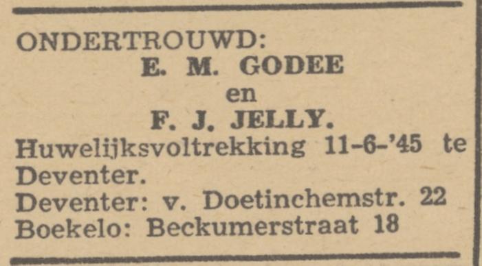 Beckumerstraat 18 F.J. Jelly advertentie Trouw 8-5-1945.jpg