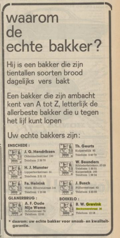 Beckumerstraat 56 Boekelo bakkerij B.W. Grevink advertentie Tubantia 26-10-1971.jpg