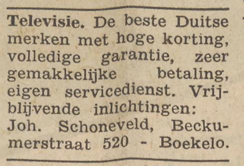 Beckumerstraat 520 Boekelo Joh. Schoneveld advertentie Twentsche Courant 17-3-1960.jpg