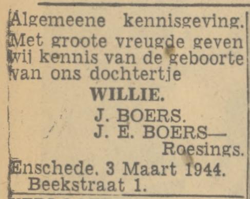 Beekstraat 1 J. Boers advertentie Twentsch nieuwsblad 4-3-1944.jpg