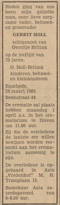 Beekstraat 44 Gerrit Holl overlijdensadvertentie Tubantia 29-3-1963.jpg