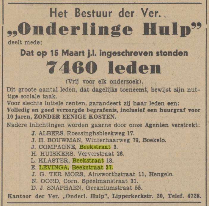 Beekstraat 37 E. Levinga advertentie Tubantia 21-3-1942.jpg
