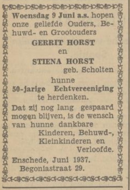 Begeoniastraat 27 Gerrit Horst advertentie Tubantia 5-6-1937.jpg