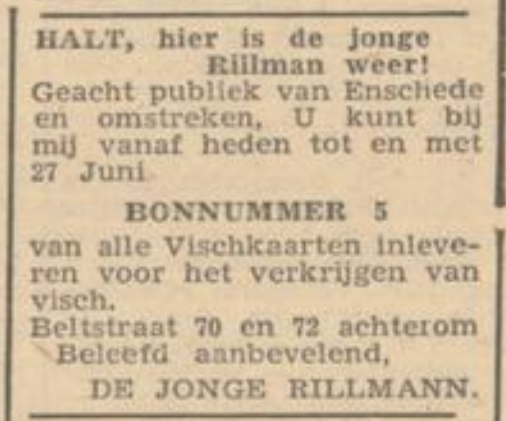 Beltstraat 70-72 Rillman advertntie Twentsche Courant 26-6-1945.jpg