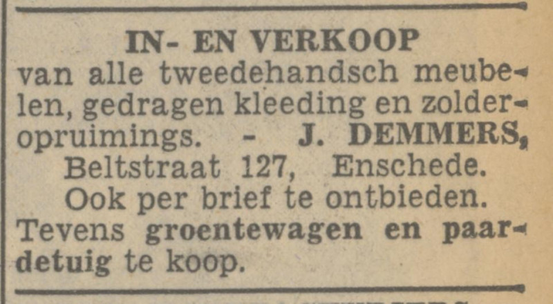 Beltstraat 127 J. Demmers advertentie Tubantia 9-9-1936.jpg