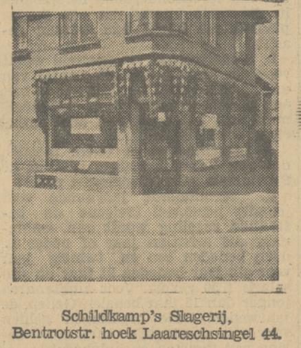 Bentrotstraat 44 hoek Laaressingel Schildkamp's slagerij, krantenfoto Tubantia 19-6-1934.jpg
