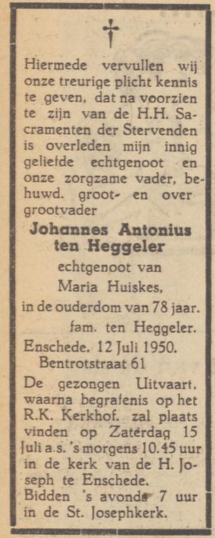 Bentrotstraat 61 J.A. ten Heggeler overlijdensadvertentie Tubantia 12-7-1950.jpg