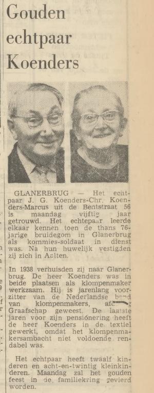Bentstraat 56 J.G. Koenders klompenmaker krantenbericht Tubantia 25-10-1969.jpg