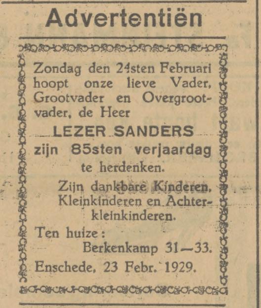Berkenkamp 31-33 Lezer Sanders advertentie Tubantia 23-2-1929.jpg
