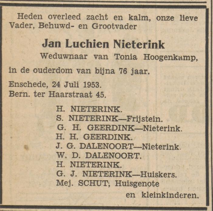 Bernard ter Haarstraat 45 J.L. Nieterink overlijdensadvertentie Tubantia 25-7-1953.jpg