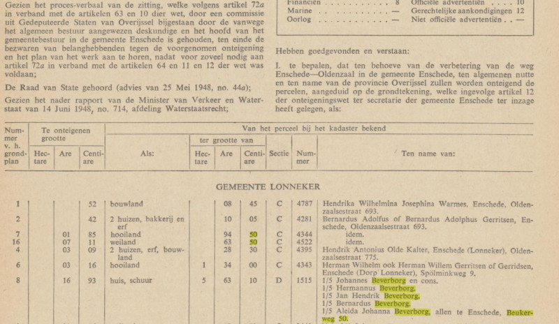 Beukerweg 50 Beverborg Nederlandsche Staatcourant 5-7-1948.jpg