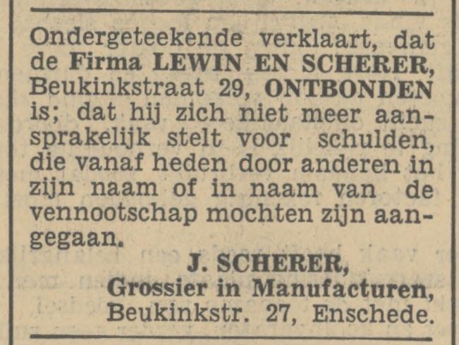 Beukinkstraat 27 J. Scherer manufacturen advertentie Tubantia 30-11-1935.jpg