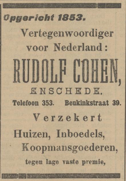 Beukinkstraat 39 Rudolf Cohen advertentie Tubantia 30-11-1912.jpg