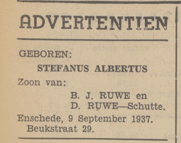Beukstraat 29 B.J. Ruwe advertentie Tubantia 9-9-1937.jpg