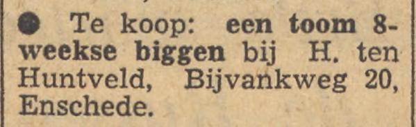 Bijvankweg 20 H. ten Huntveld advertentie Tubantia 6-10-1954.jpg
