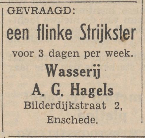 Bilderdijkstraat 2 wasserij A.G. Hagels advertentie Tubantia 9-10-1953.jpg