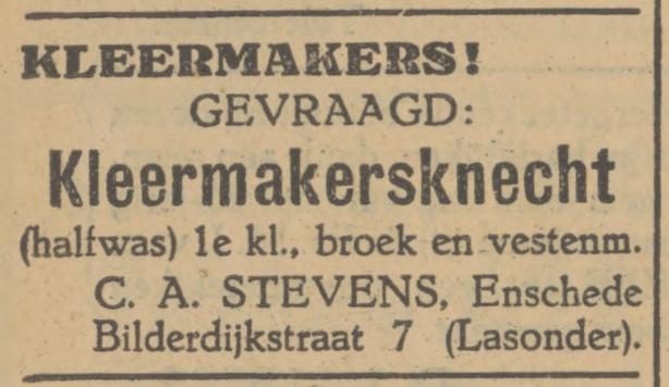 Bilde3rdijkstraat 7 C.A. Stevens advertentie Tubantia 28-2-1929.jpg