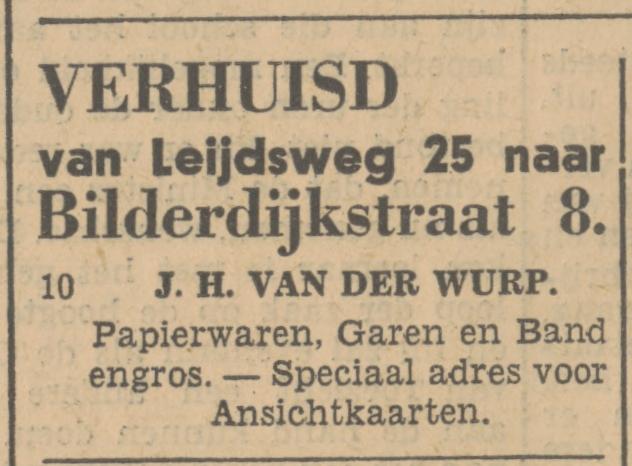 Bilderdijkstraat 8 J.H. van der Wurp advertentie 24-9-1932.jpg