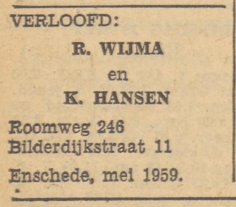 Bilderdijkstraat 11 K. Hansen advertentie Tubantia 16-5-1959.jpg
