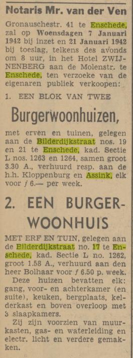Bilderdijkstraat 17 Bolhaar 19 en 21 Kloppenborg en Assink advertentie Tubantia 24-12-1941.jpg