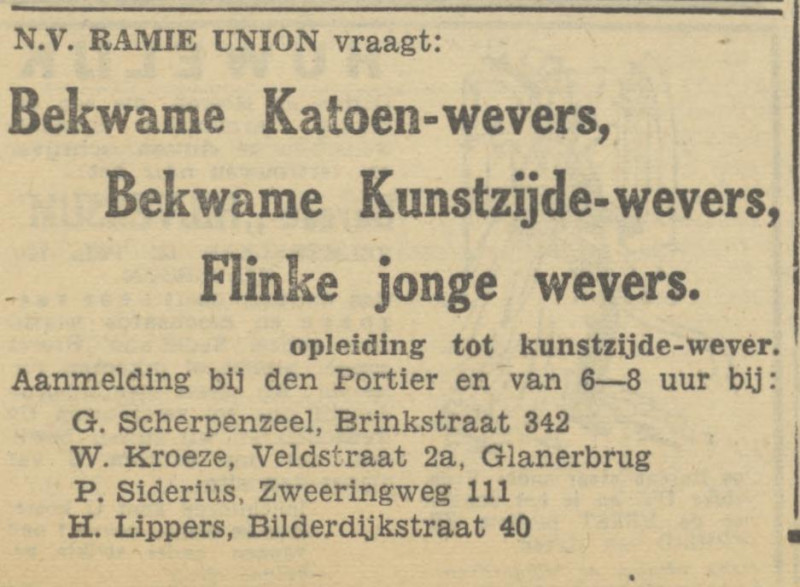 Bilderdijkstraat 40 H. Lippers advertentie Tubantia 23-11-1946.jpg