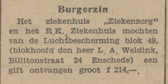 Billitonstraat 24 L.A. Weldink krantenbericht Het Parool 13-6-1945.jpg