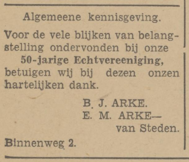 Binnenweg 2 B.J. Arke advertentie Tubantia 5-12-1941.jpg