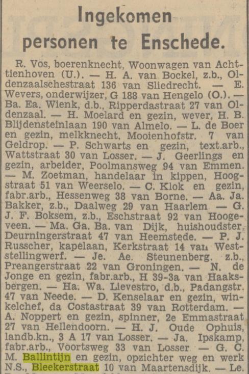 Blekerstraat 10 G,C.M. Ballintijn krantenbericht Tubantia 12-5-1937.jpg