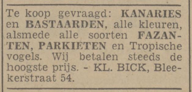 Blekerstraat 54 Kl. Bick advertntie Tubantia 22-3-1941.jpg