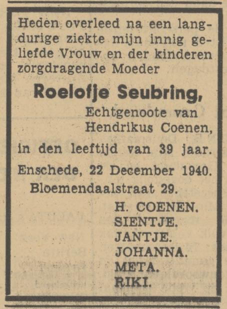 Bloemendaalstraat 29 Hendrikus Coenen advertentie 31-12-1940.jpg