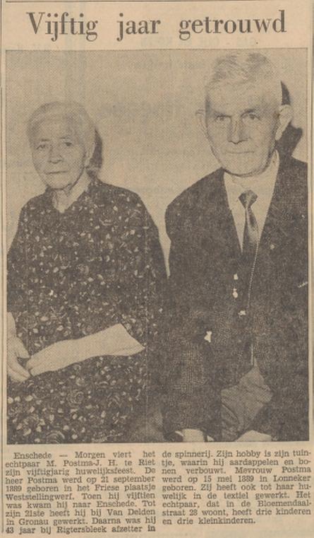 Bloemendaalstraat 28 M. Postma krantenbericht Tubantia 20-8-1965.jpg