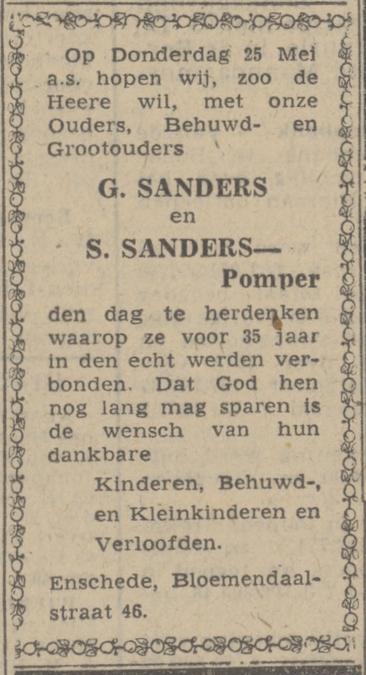 Bloemendaalstraat 46 G. Sanders advertentie Twentsch nieuwsblad 24-5-1944.jpg