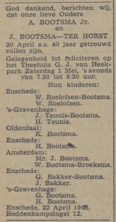 Boddenkampsingel 12 A. Bootsma advertentie Trouw 23-4-1948.jpg