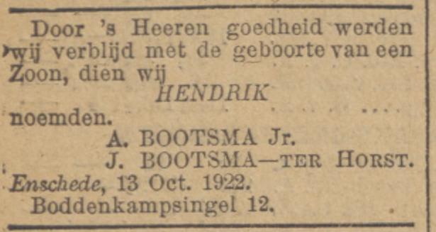 Boddenkampsingel 12 A. Bootsma advertentie De Standaard 16-10-1927.jpg